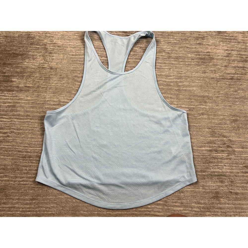 Unbranded Tank Top Women M Blue Geometric Racerback Activewear Sleeveless Scoop
